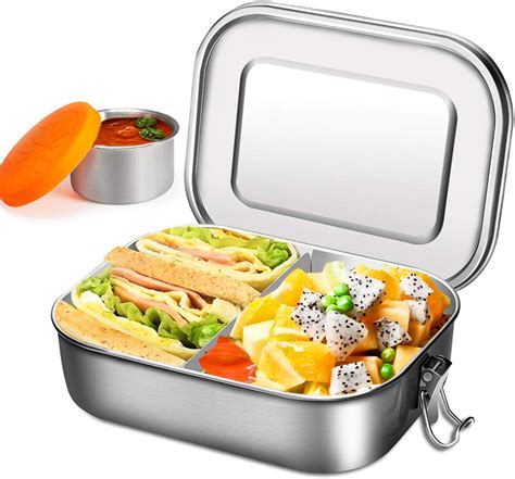 stainless steel lunch box with removable dividers|divided containers for lunch box.